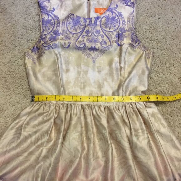 Prom Pink & Purple Satiny Damask Rococo A-Line Dress - Picture 14 of 16